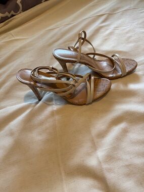 Journee Collection Beige Strappy Stiletto Sandals